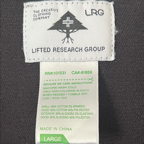 NWOT LRG Men's Lifted Research Collection Hooded Denim Jacket in Size L - Picture 6 of 14